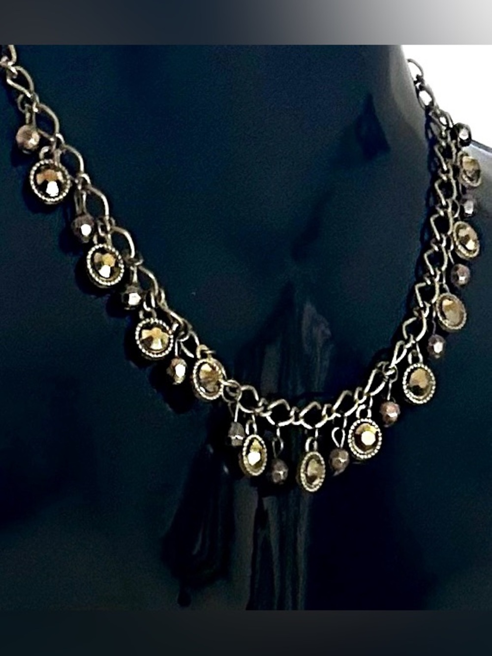 Vintage-Inspired Gold Dangle Charm Necklace - Women Jewelry